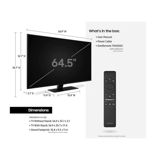[리퍼]  삼성TV QLED QN55QN80  55인치4K UHD 스마트TV (로컬변경완료) 벽걸이형